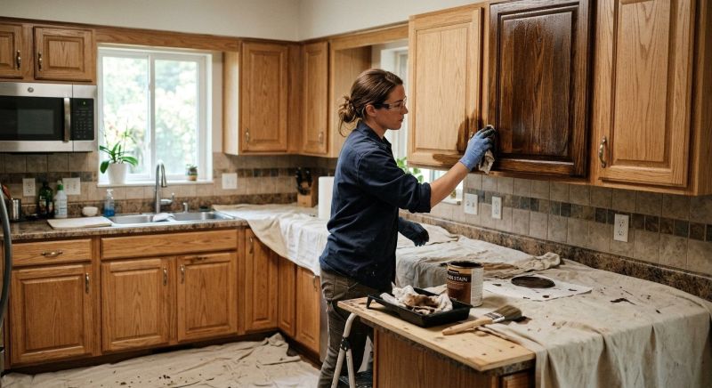 Wood Cabinet Staining in Muncie, IN