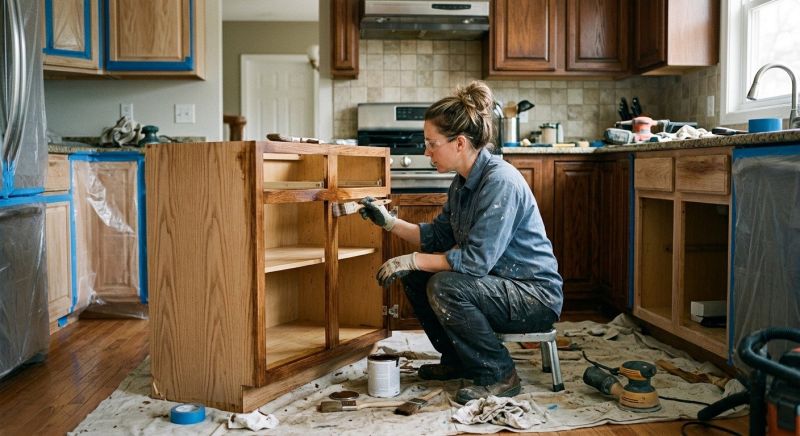 Wood Cabinet Staining in Kokomo, IN
